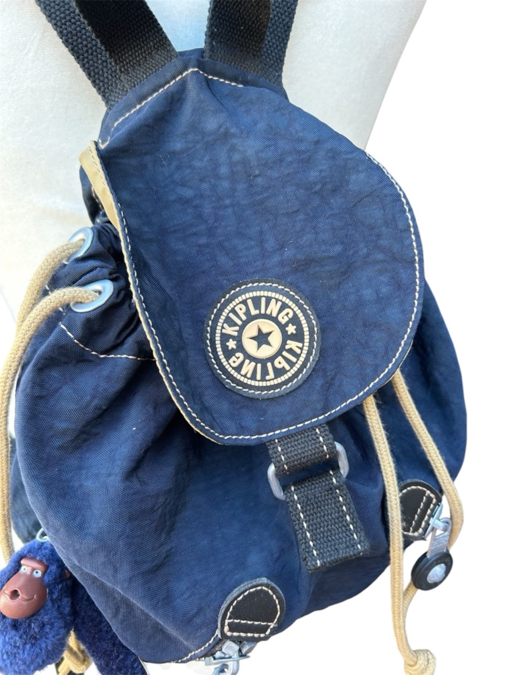 Kipling Backpack Navy Blue Nylon - Picture 2 of 10